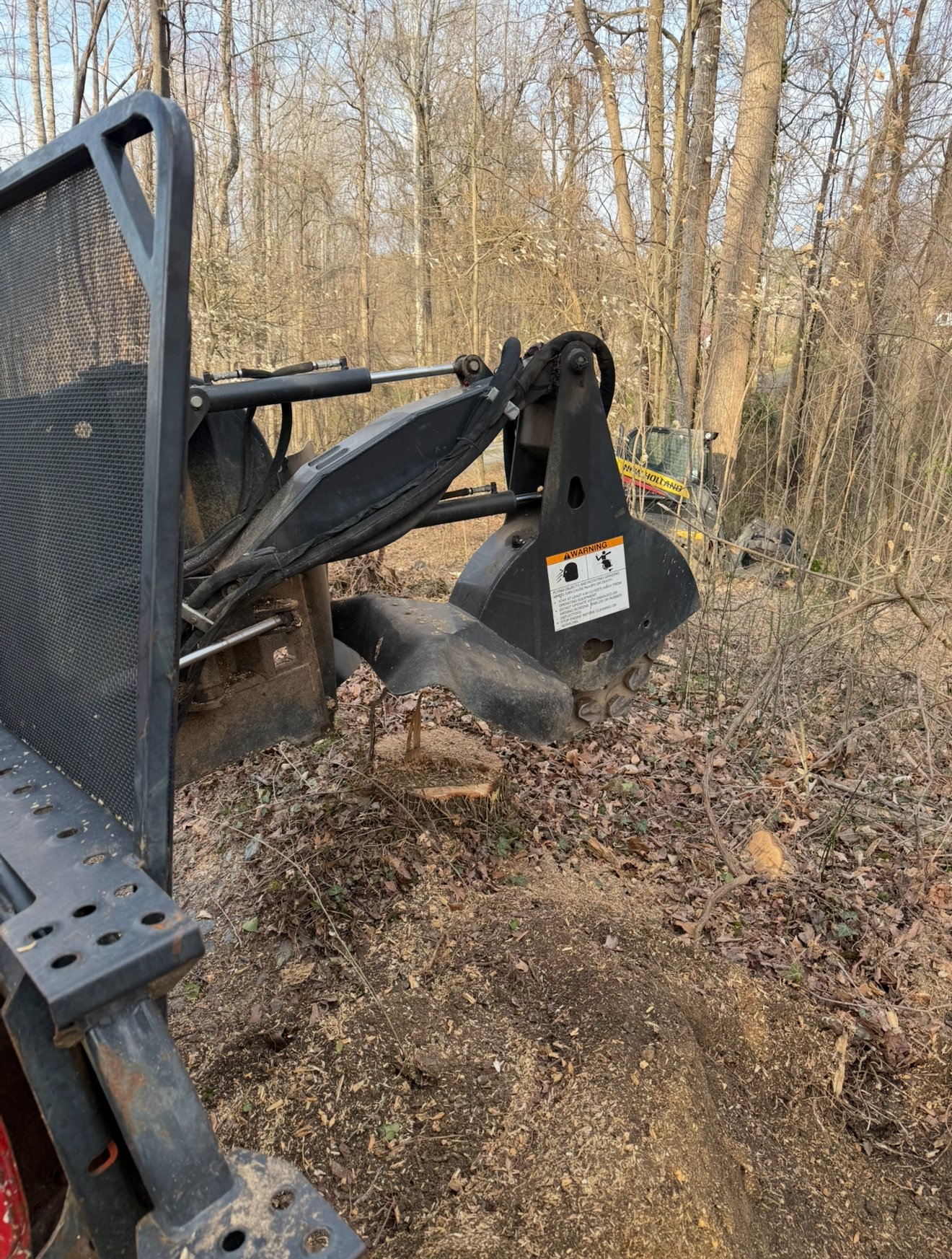 Stump grinding equipment at work in High Point NC